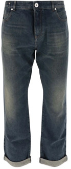Balmain Denim Jeans met Omslag, Gemaakt in Italië Balmain , Blue , Heren - W31