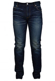 Balmain Donkerblauwe vervaagde jeans met merklabel Balmain , Blue , Heren - W30