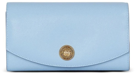 Balmain Emblème clutch van generfd kalfsleer Balmain , Blue , Dames - ONE Size