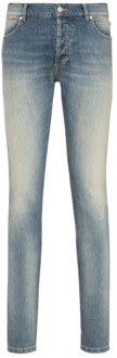 Balmain Faded Cotton Slim-Fit Jeans Balmain , Blue , Heren - W29,W30