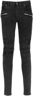 Balmain Faded faux leather slim jeans Balmain , Black , Heren - W28,W34,W31,W32,W29,W37,W30