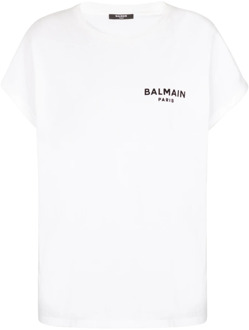 Balmain Flock T-shirt Balmain , White , Dames - 2Xl,Xl,L,M,S,Xs