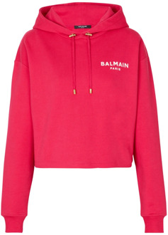 Balmain Flocked Paris hoodie Balmain , Pink , Dames - L,M,S,Xs