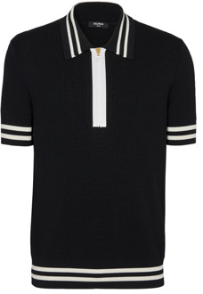 Balmain Gepersonaliseerd jacquard poloshirt Balmain , Black , Heren - S