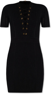 Balmain Geribbelde jurk Balmain , Black , Dames - L,M,S
