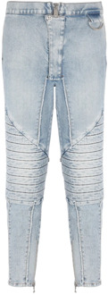 Balmain Geribbelde katoenen slim-fit jeans Balmain , Blue , Heren - W30,W34,W31,W35,W32,W33,W36,W29