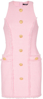 Balmain Gingham tweed jurk Balmain , Pink , Dames - S