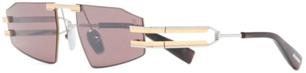 Balmain Gouden Zonnebril met Originele Hoes Balmain , Yellow , Unisex - 54 MM