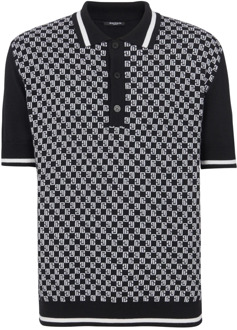 Balmain ini monogram polo shirt Balmain , Black , Heren - 2Xl,Xl,L,M,S,Xs