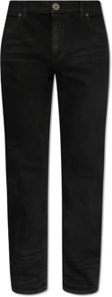 Balmain Jeans met logo Balmain , Black , Heren - W29,W31,W32,W30,W34,W33