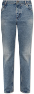 Balmain Jeans met logo Balmain , Blue , Heren - W29,W34,W30,W31,W33,W32