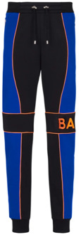 Balmain Joggingbroek met logoinzetstukken Balmain , Blue , Heren - L,M