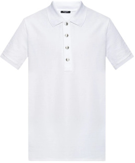 Balmain Katoenen poloshirt Balmain , White , Heren - 2Xl,Xl,L,M,S,Xs,3Xl