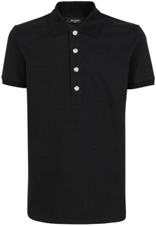 Balmain Klassieke Polo Shirt Balmain , Black , Heren - Xl,L,M,S