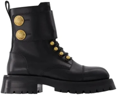 Balmain Leather boots Balmain , Black , Dames - 38 EU