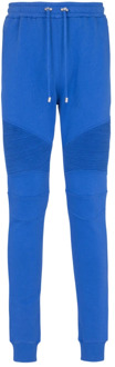 Balmain Logo bedrukte katoenen joggingbroek Balmain , Blue , Heren - L,M