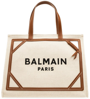 Balmain logo 'shopper' tas Balmain , Beige , Dames - ONE Size