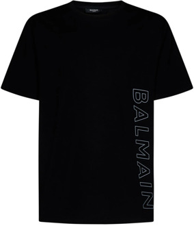 Balmain Logo T-shirt Balmain , Black , Heren - 2Xl,Xl,M,S