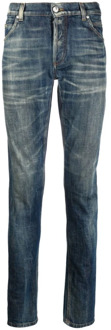 Balmain Mannen Skinny Stonewash Blauwe Jeans Balmain , Blue , Heren - W30,W32,W24