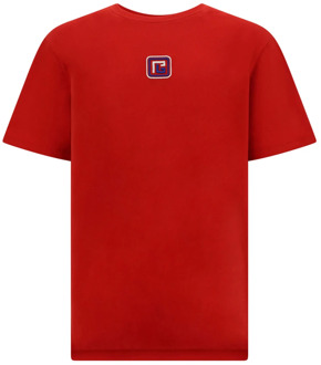 Balmain MDZ Rougevif/Creme/Bleu Heren T-Shirt Balmain , Red , Heren - M,S