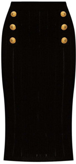 Balmain Midi Skirts Balmain , Black , Dames - M,S,Xs