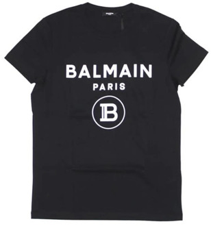 Balmain Moderne Zwart & Wit Polo Shirt Balmain , Black , Heren - 2XL