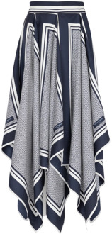 Balmain Monogram-geprinte sjaalrok Balmain , Blue , Dames - M