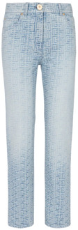 Balmain Monogram klassieke jeans Balmain , Blue , Dames - M,S,Xs,2Xs