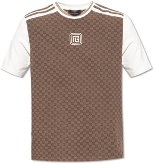 Balmain Monogram T-shirt Balmain , Brown , Heren - 2Xl,Xl,L,M,S