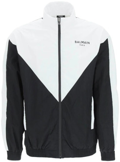 Balmain Nylon Logo Jas Balmain , Black , Heren - L,M