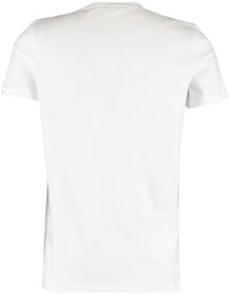 Balmain Paris Gold Branded Logo White T-Shirt Wit