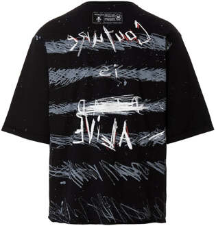 Balmain Paris Graffiti Coin Logo Zwart T-shirt - maat XL