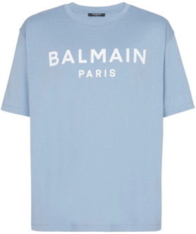 Balmain Paris T-shirt Balmain , Blue , Heren - 2Xl,Xl,L,M,S,Xs