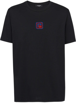 Balmain PB T-shirt Balmain , Black , Heren - L,M,S,Xs
