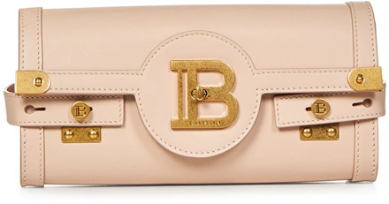 Balmain Roze Flap Schoudertas met Gouden Details Balmain , Pink , Dames - ONE Size