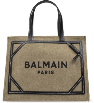 Balmain Shopper tas met logo Balmain , Green , Dames - ONE Size