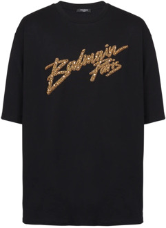 Balmain signature T-shirt Balmain , Black , Heren - Xl,L,M,S
