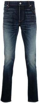 Balmain Slim Fit B Logo Jeans Balmain , Blue , Heren - W30