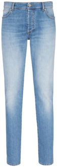 Balmain Slim-fit katoenen jeans Balmain , Blue , Heren - W31