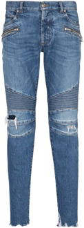 Balmain Slim-fit katoenen jeans Balmain , Blue , Heren - W32,W33,W30,W31