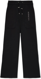 Balmain Sweatpants met logo Balmain , Black , Heren - 2Xl,Xl,L,M,S