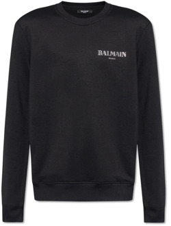 Balmain Sweatshirt met logo Balmain , Black , Heren - 2Xl,Xl,L,M,S,3Xl