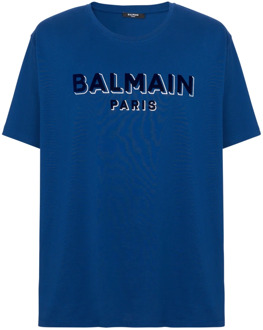 Balmain T-shirt Balmain , Blue , Heren - 2Xl,Xl,L,M,S,Xs