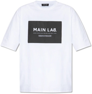 Balmain T-shirt met patch Balmain , White , Heren - Xl,M