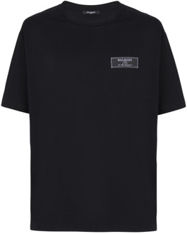 Balmain T-shirt met Pierre-label Balmain , Black , Heren - 2Xl,Xl,L,M,S,Xs,3Xl