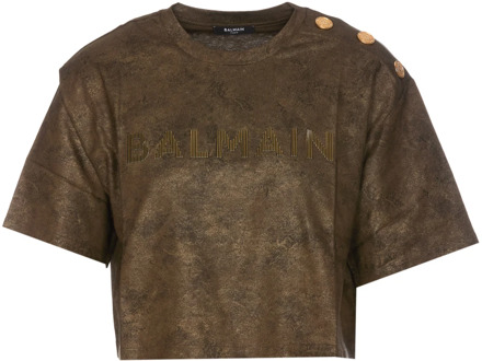 Balmain T-Shirts Balmain , Brown , Dames - L