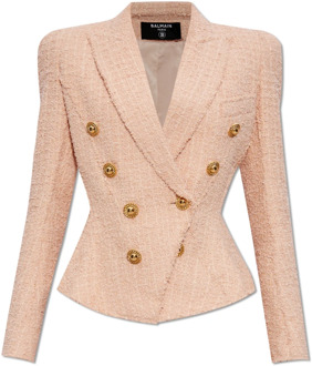Balmain Tweed blazer Balmain , Pink , Dames - M,Xs
