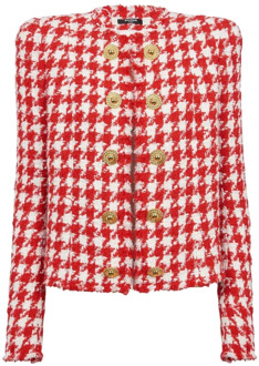Balmain Tweed Jackets Balmain , Multicolor , Dames - S,Xs