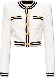Balmain Tweed jas Balmain , White , Dames - M,S