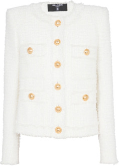 Balmain Tweed jasje Balmain , White , Dames - M,S,4Xl,3Xl,2Xs
